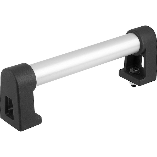 Tubular Handle A=400, L=450, H=80, Form:B, Aluminum Natural Anodized, Comp:Polyamide, D=M08X25